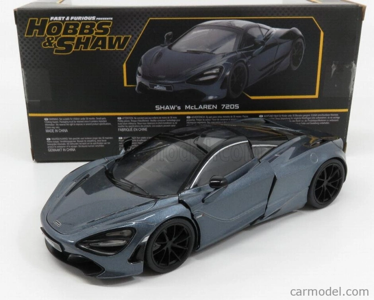 Jada Mclaren 720s 2017 - (fast & Furious) Hobbs & Shaw Movie 2019 1:24 Modrá Šedá Met
