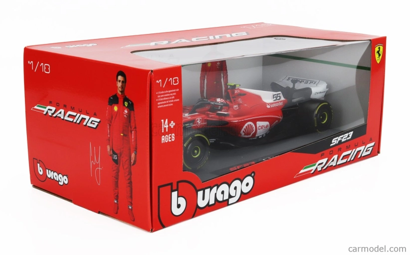 Bburago Ferrari F1  Sf-23 Team Scuderia Ferrari N 55 Las Vegas Usa Gp 2023 Carlos Sainz 1:18 Červená Bílá Černá