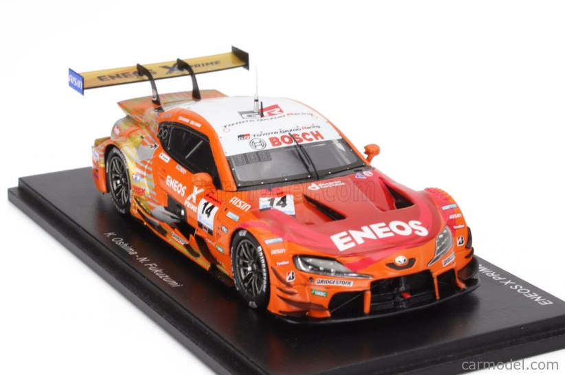 Spark-model Toyota Supra Gr Team Eneos Rookie N 14 Gt500 Class Super Gt 2024 Kazuya Oshima - Nirei Fukuzumi 1:43 Orange White