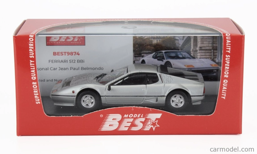 Best-model Ferrari 512 Bbi 1981 - Personal Car Jean Paul Belmondo 1:43 Silver