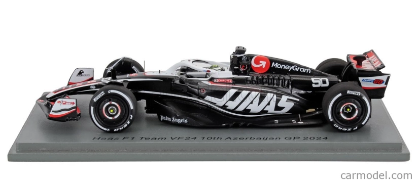 Spark-model Haas F1 Fw24 Team Moneygram Haas N 50 Azerbaijan Gp 2024 Oliver Bearman 1:43 Black White