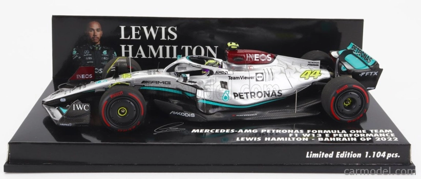 Minichamps Mercedes gp F1 W13e Team Mercedes-amg Petronas F1 N 44 3. Bahrain Gp 2022 Lewis Hamilton 1:43 Silver Green