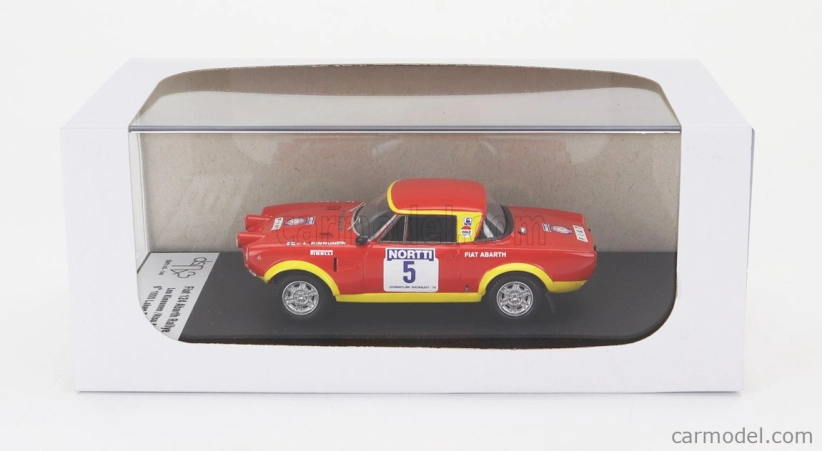 Trofeu Fiat 124 Abarth (night Version) N 5 6th Rally 1000 Lakes 1974 Leo Kinnunen - Also Aho 1:43 Červená Žlutá