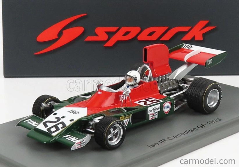 Spark-model Iso rivolta F1 Ir N 26 Canada Gp 1973 T.schenker 1:43 Červená Zelená Bílá