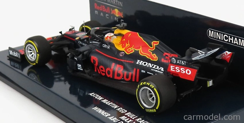 Minichamps Red bull F1 Rb16 Honda Team Aston Martin N 33 Winner Abu Dhabi GP 2020 Max Verstappen 1:43 Matná modrá červená žltá
