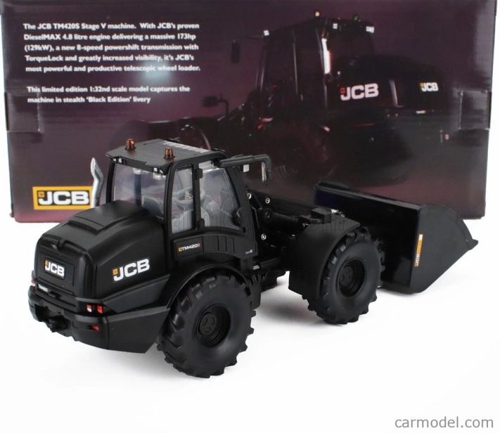 Britains JCB Tm420s Ruspa Gommata Black Edition - škrabák na traktory 1:32 čierny