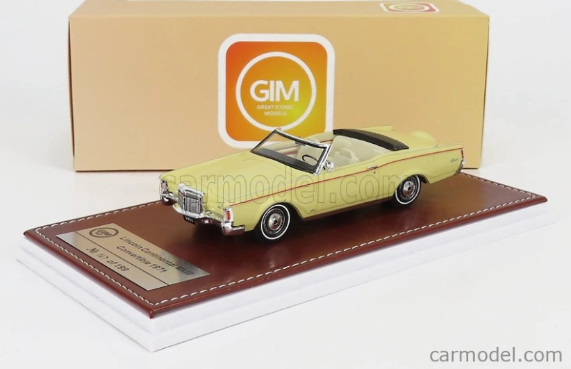 Great-iconic-models Lincoln Continental Mark Iii Convertible 1971 1:43 Žlutá