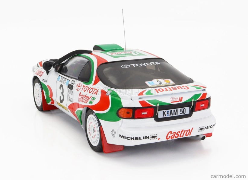 Ixo-models Toyota Celica Gt4 Turbo 4wd St185 Team Castrol N 3 3rd Rally Safari 1993 Ian Duncan - Ian Munro 1:18 Biela červená zelená