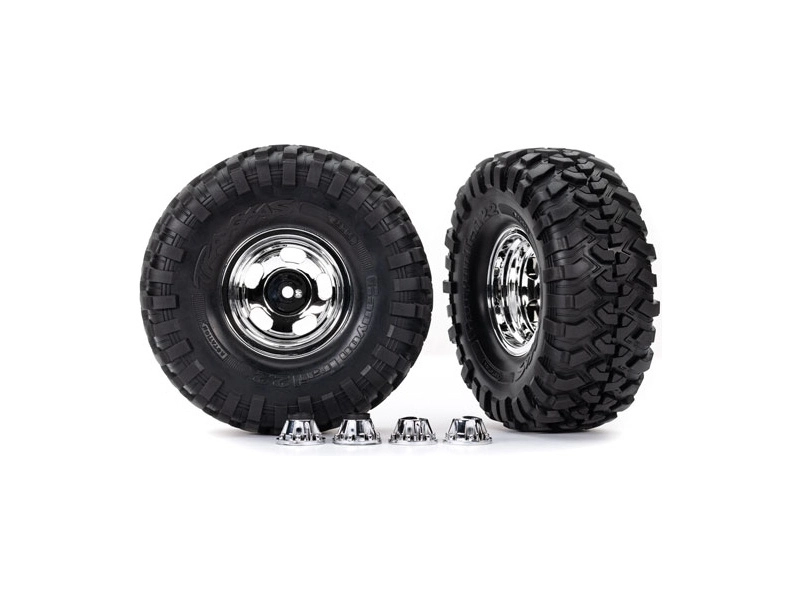 Traxxas kolo 2.2", disk s poklicemi chromovaný, pneu Canyon Trail (2)