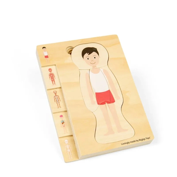 Bigjigs Toys Dřevěné puzzle Anatomie chlapec