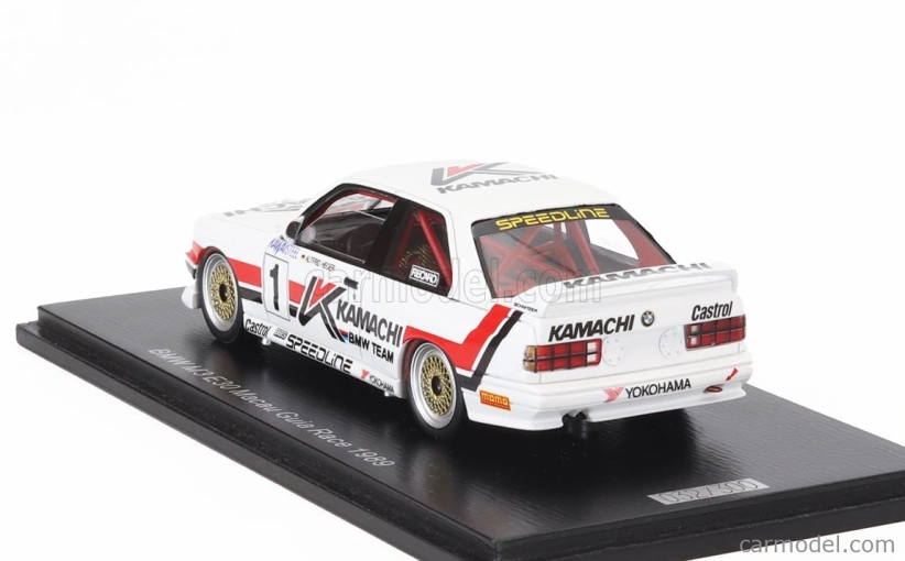 Spark-model BMW 3-series M3 E30 N 1 Macau Guia Race 1989 Altfrid Heger 1:43 Bílá Červená