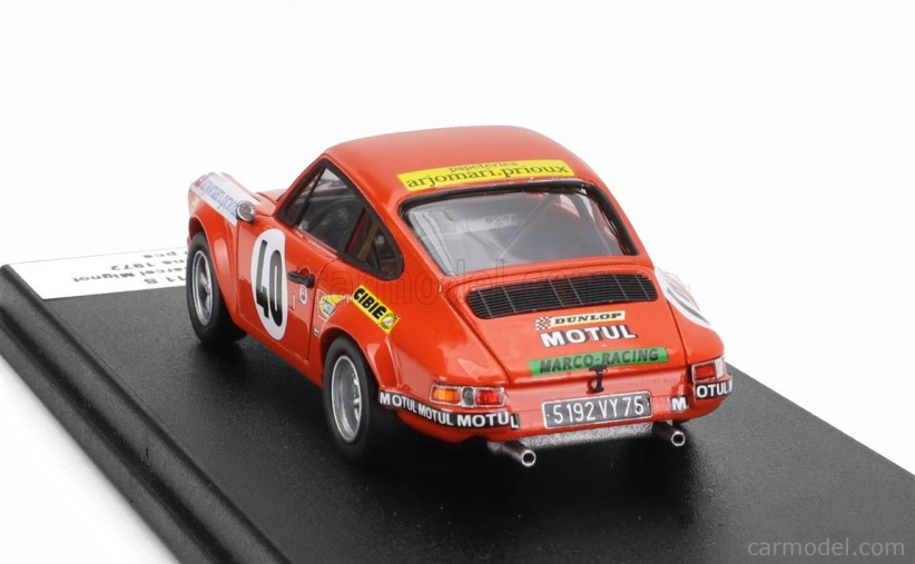 Trofeu Porsche 911s Coupe N 40 24h Le Mans 1972 Pierre Mauroy - Marcel Mignot 1:43 Orange