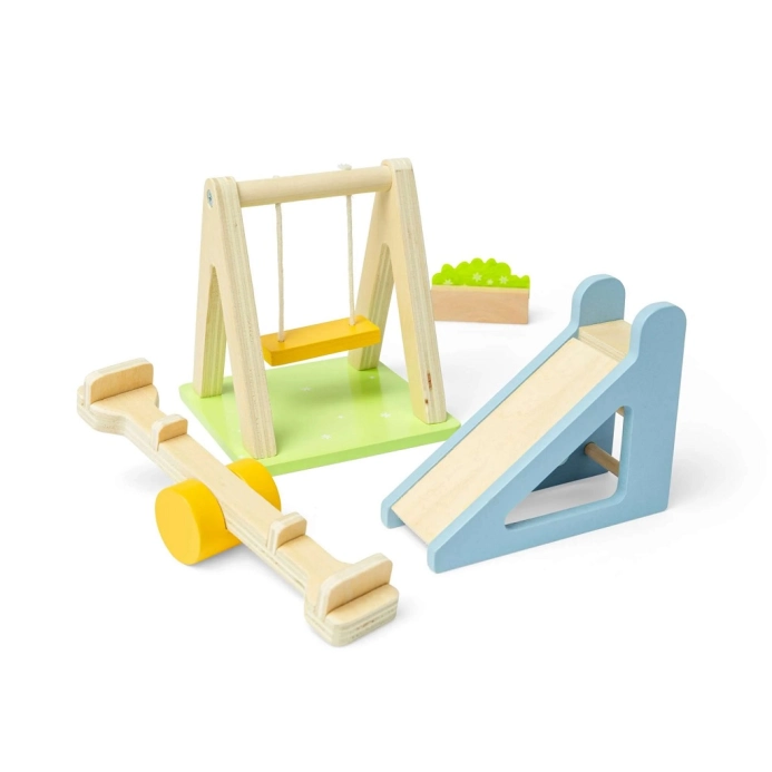 Bigjigs Toys Dřevěný nábytek do domečku pro panenky Venkovní hřiště