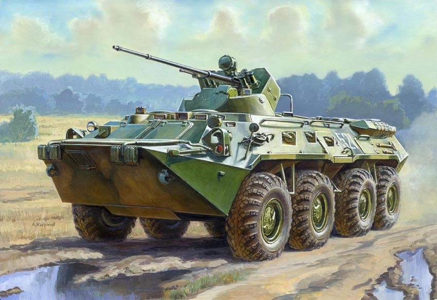Zvezda ruské obrněné vozidlo BTR-80A (1:35)