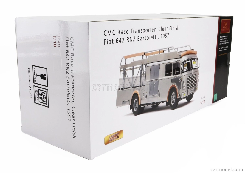 Cmc Fiat 642rn2 Truck Bartoletti F1 Ferrari Car Transporter 1957 1:18 Čirá Povrchová Úprava Šedá