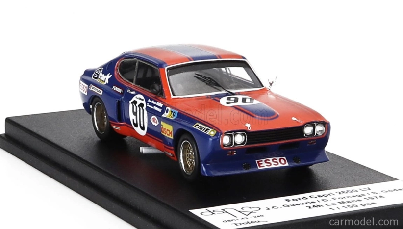 Trofeu Ford england Capri 2600 Lv 3.0l V6 N 90 24h Le Mans 1974 Jean Claude Guerie - Dominique Fornage - Serge Godard 1:43 Červená Modrá