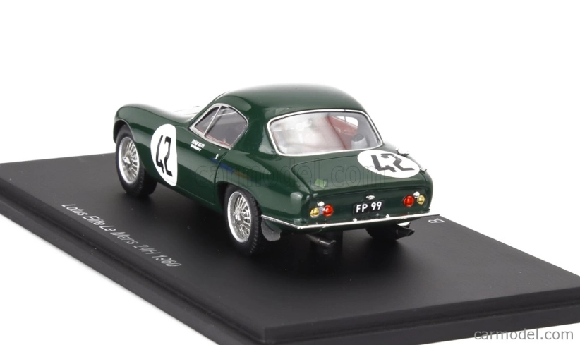 Iskrový model Lotus Elite Coventry Climax 1216cc S4 Team Lotus Engineerig N 42 24h Le Mans 1960 David Buxton - Bill Allen 1:43 Green
