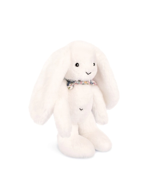 Doudou Plyšový králíček s šátkem bílý 35 cm