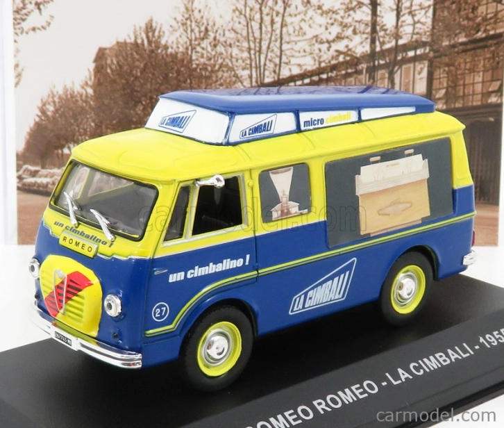 Edicola Alfa romeo Romeo Furgone Van - La Cimbali 1955 1:43 Modro-žltá