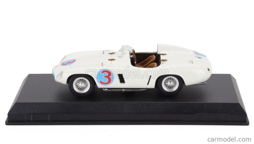 Umelecký model Ferrari 750 Monza Spider S/n.0498 N 3 Winner Road America Elkhart Lake 1955 Phil Hill 1:43 Biela