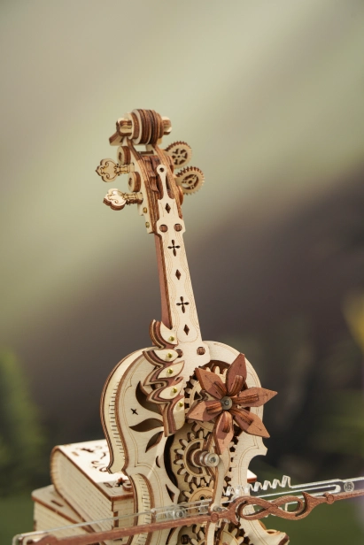 RoboTime 3D dřevěné mechanické puzzle Kouzelné violoncello - poškozený obal