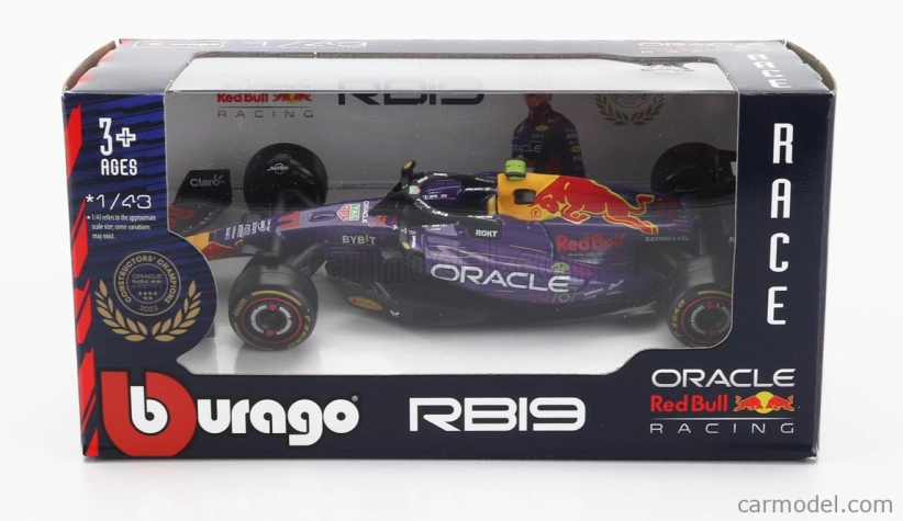 Bburago Red bull F1  Rb19 Team Oracle Red Bull Racing N 11 3rd Las Vegas Usa Gp 2023 Sergio Perez 1:43 Fialová Žlutá Červená