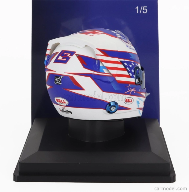 Spark-model helma Bell Casco Helma F1 Logan Sargeant Team Williams Racing N 2 Sezóna 2024 1:5 Biela Modrá Červená