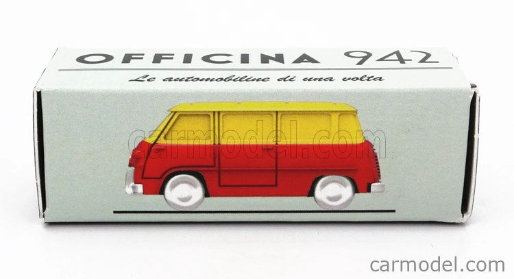 Officina-942 Fiat 600m Van Furgoncino Coriasco 1956 1:76 Červeno-žltá
