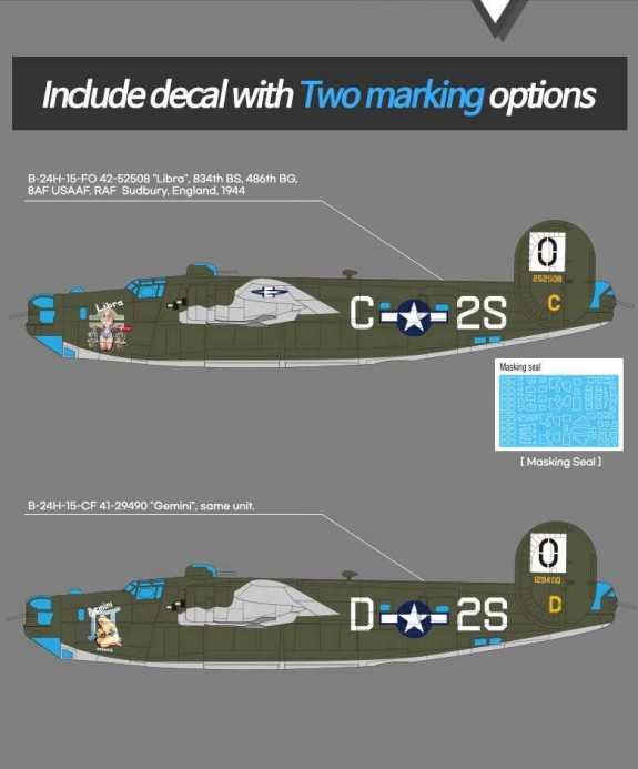 Model Kit lietadlo 12584 - USAAF B-24H Liberator "Zodiac" (1:72)