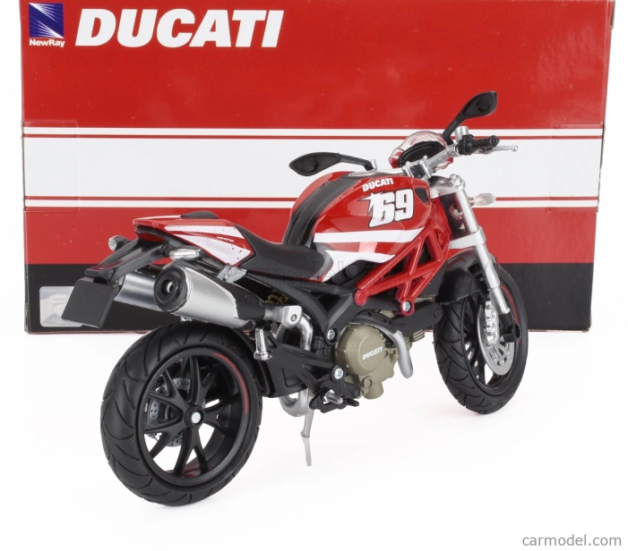 Newray Ducati Monster 796 N 69 2011 1:12 Červená Bílá Žlutá