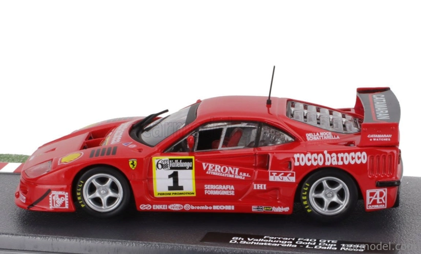 Edicola Ferrari F40 Lm 3.5l Turbo V8 N 1 Winner 6h Vallelunga Gold Cup 1996 Domenico Mimmo Schiattarella - Luciano Della Noce 1:43 Red