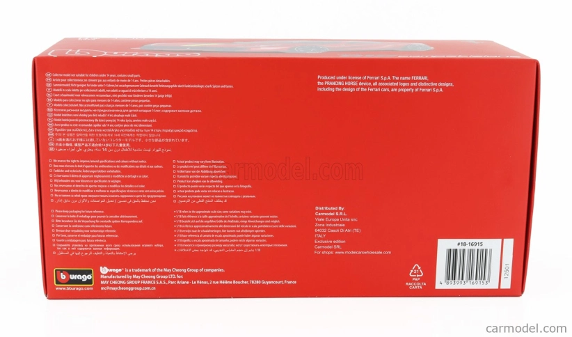 Bburago Ferrari 812 Competizione 2021 1:18 Rosso Corsa - Červenožlutá ...