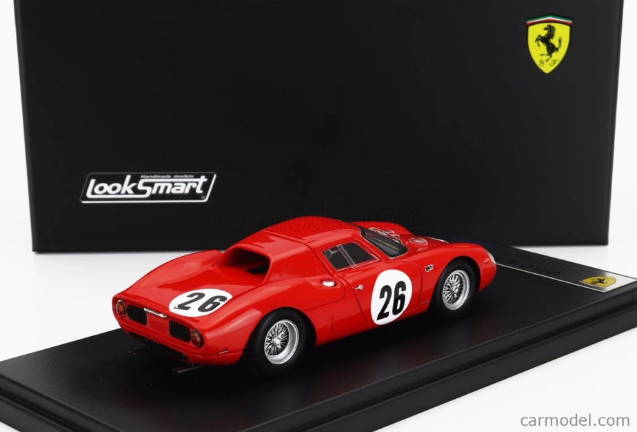 Looksmart Ferrari 250lm Coupe N 26 1000km Paris 1966 David Piper - Mike Parkes 1:43 Red