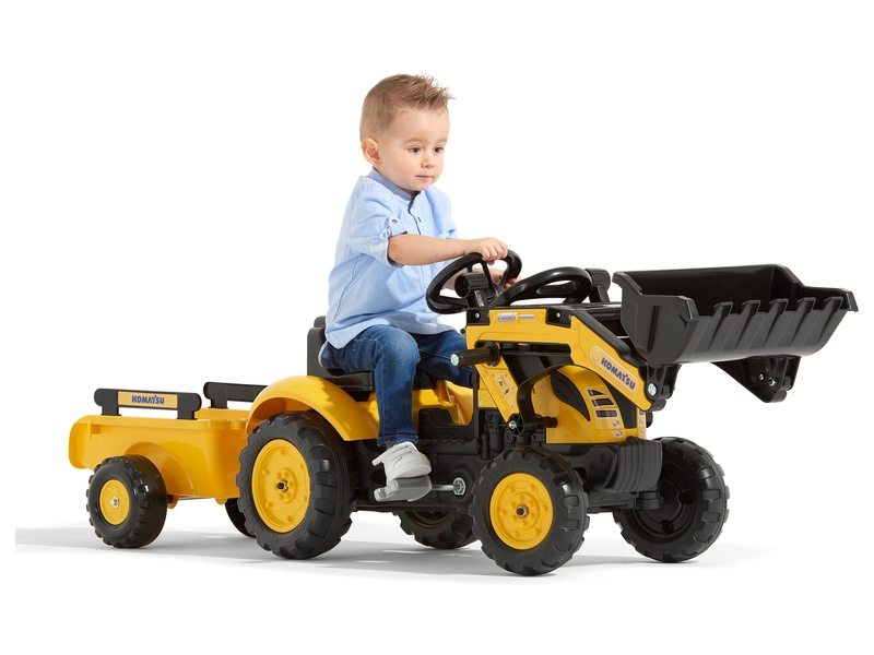 FALK – Šliapací traktor Komatsu Pedal backhoe s vlečkou a nakladačom