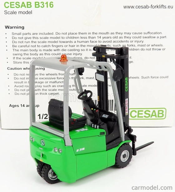 Ros-model Cesab B316 Carrello Elevatore Verticale - Vertical Order Picker 3 Wheels 1:23 Zelená Černá