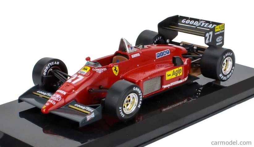 Edicola Ferrari F1 156-85 N 27 Sezóna 1985 Michele Alboreto - Con Vetrina - S vitrínou 1:24 červená čierna
