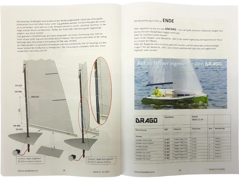 Krick Drago RC plachetnice 1:6 kit