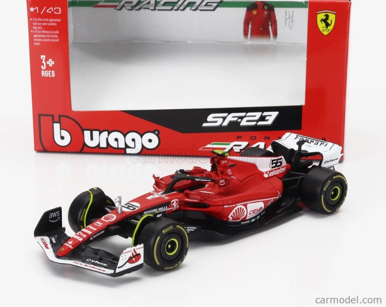 Bburago Ferrari F1 Sf-23 Team Scuderia Ferrari N 55 Las Vegas Usa Gp 2023 Carlos Sainz 1:43 Červená Bílá Černá