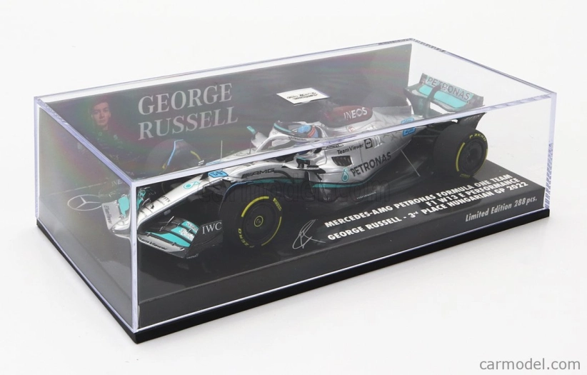 Minichamps Mercedes gp F1 W13e Team Mercedes-amg Petronas F1 N 63 3. Hungarian Gp 2022 George Russel 1:43 Silver Green