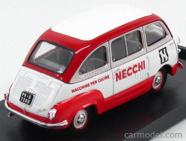 Brumm Fiat 600 Multipla Veicolo Commerciale Macchine Per Cucire Necchi 1960 1:43 Bílá Červená