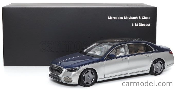 Almost-real Mercedes benz S-class S600 V12 Biturbo Maybach 2021 1:18 Námořní Modrá Stříbrná
