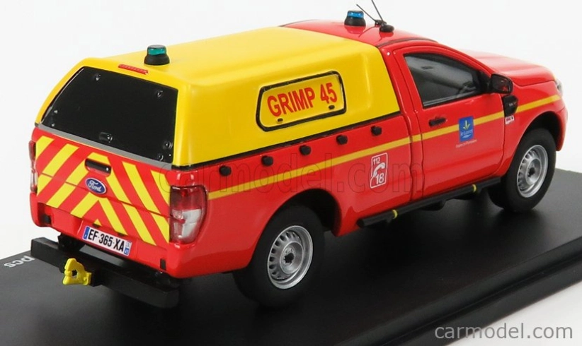 Alarme Ford usa Ranger Pick-up Uzavretý Sdis 45 Sapeurs Pompiers 2017 1:43 ČERVENÁ ŽLTÁ BIELA