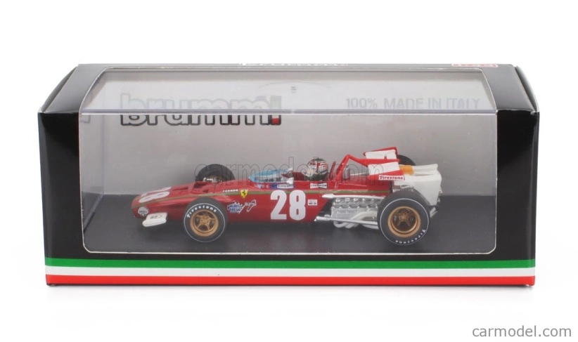 Brumm Ferrari F1 312b N 28 Belgium Gp 1970 Ignazio Giunti - With Driver Figure 1:43 Červená Bílá