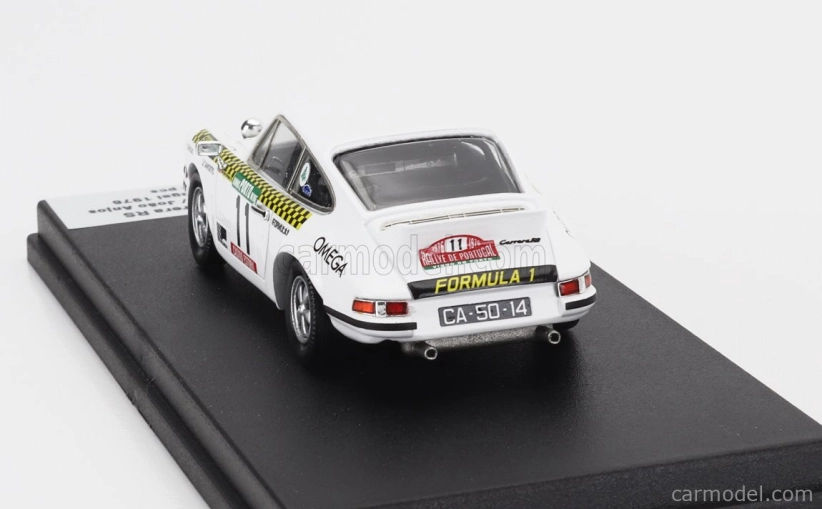 Trofeu Porsche 911 Carrera Rs (nočná verzia) N 11 Rally Portugal 1976 Antonio Borges - Joao Anjos 1:43 Biela