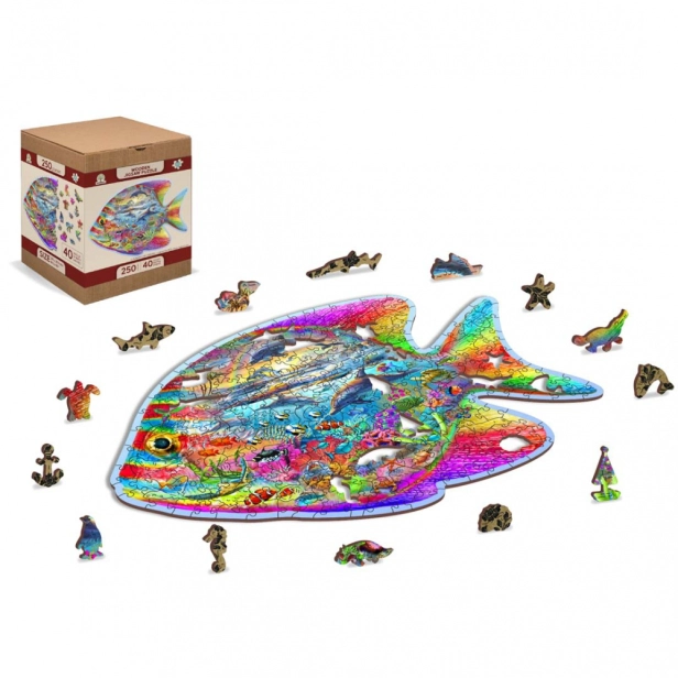 Wooden City dřevěné puzzle - Kouzelná ryba L