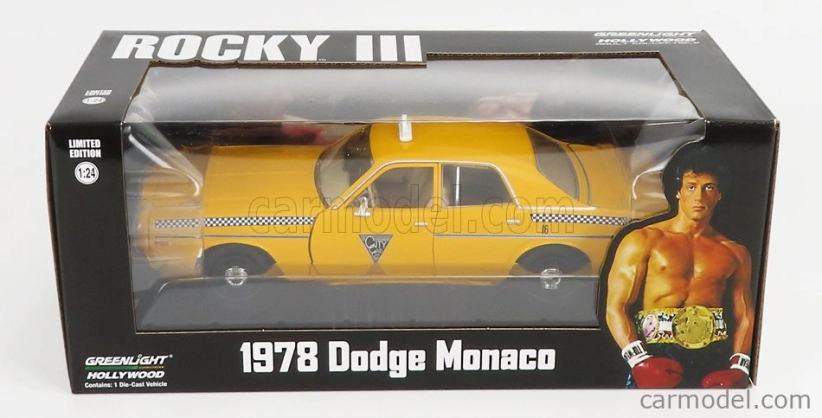 Greenlight Dodge Monaco Taxi City Cab Co 1978 - Rocky Iii Movie 1:24 Žlutá
