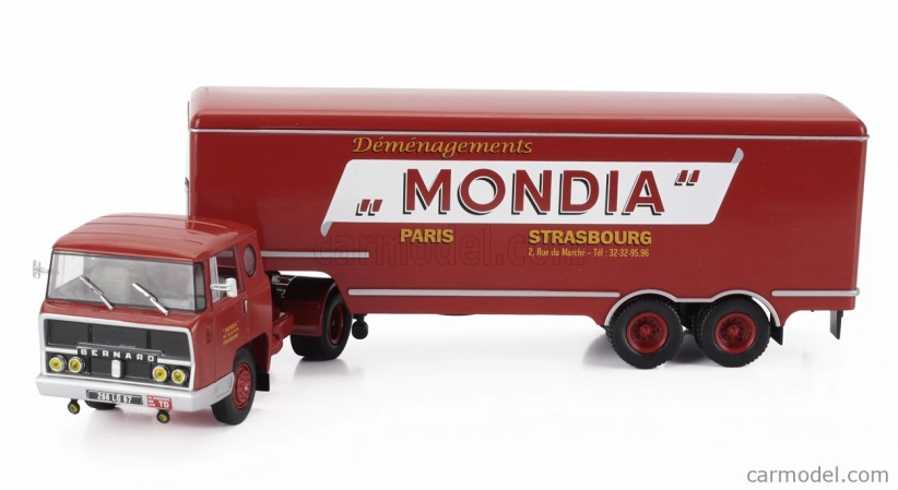 Edicola Bernard Tda180 Truck Demenagements Mondia Transports 1960 - bez karty Box 1:43 Red