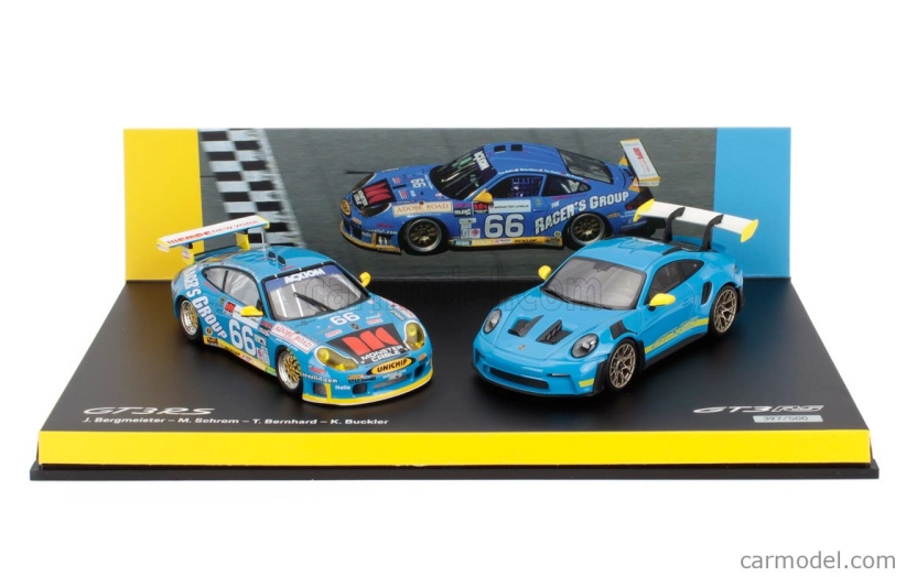 Spark-model Porsche Set 2x 911 996 Gt3 Rs N 66 Racing 2002 + 911 992 Gt3 Rs Coupe 2023 1:43 Různé