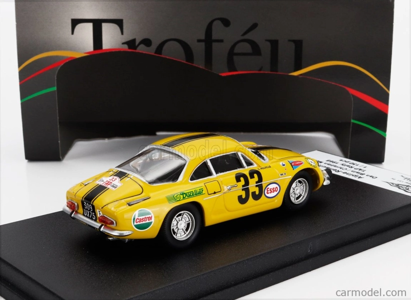 Trofeu Renault A110 Alpine (night Version) N 3 Rally Tap 1968 Dan Blain - Christian Melville 1:43 Žlutá Černá
