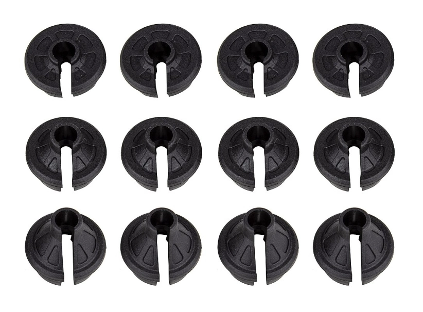 13 mm spodné plastové tanieriky pre olejové tlmiče, 3 x 4 ks